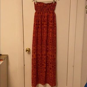 Love Fire Strapless Maxi Dress
